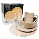 4 Piece Misto Taupe Dinner Set